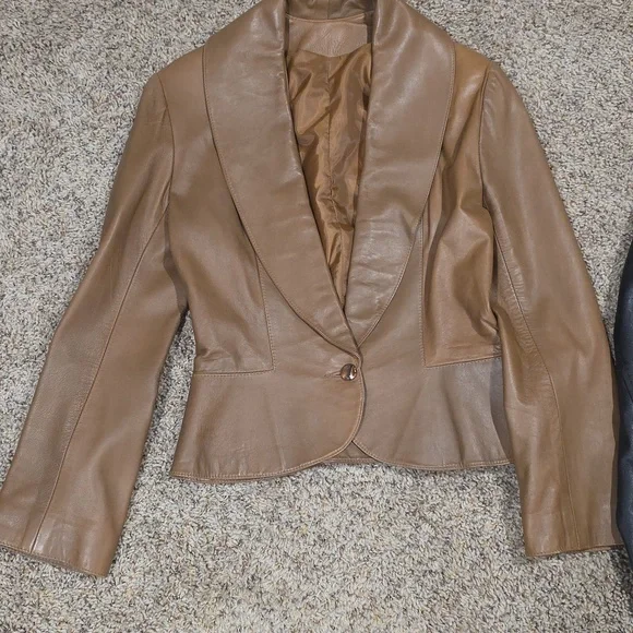 Leather Jacket Blazer Bundle 2 Womens Sz 4 Small - Picture 2 of 8
